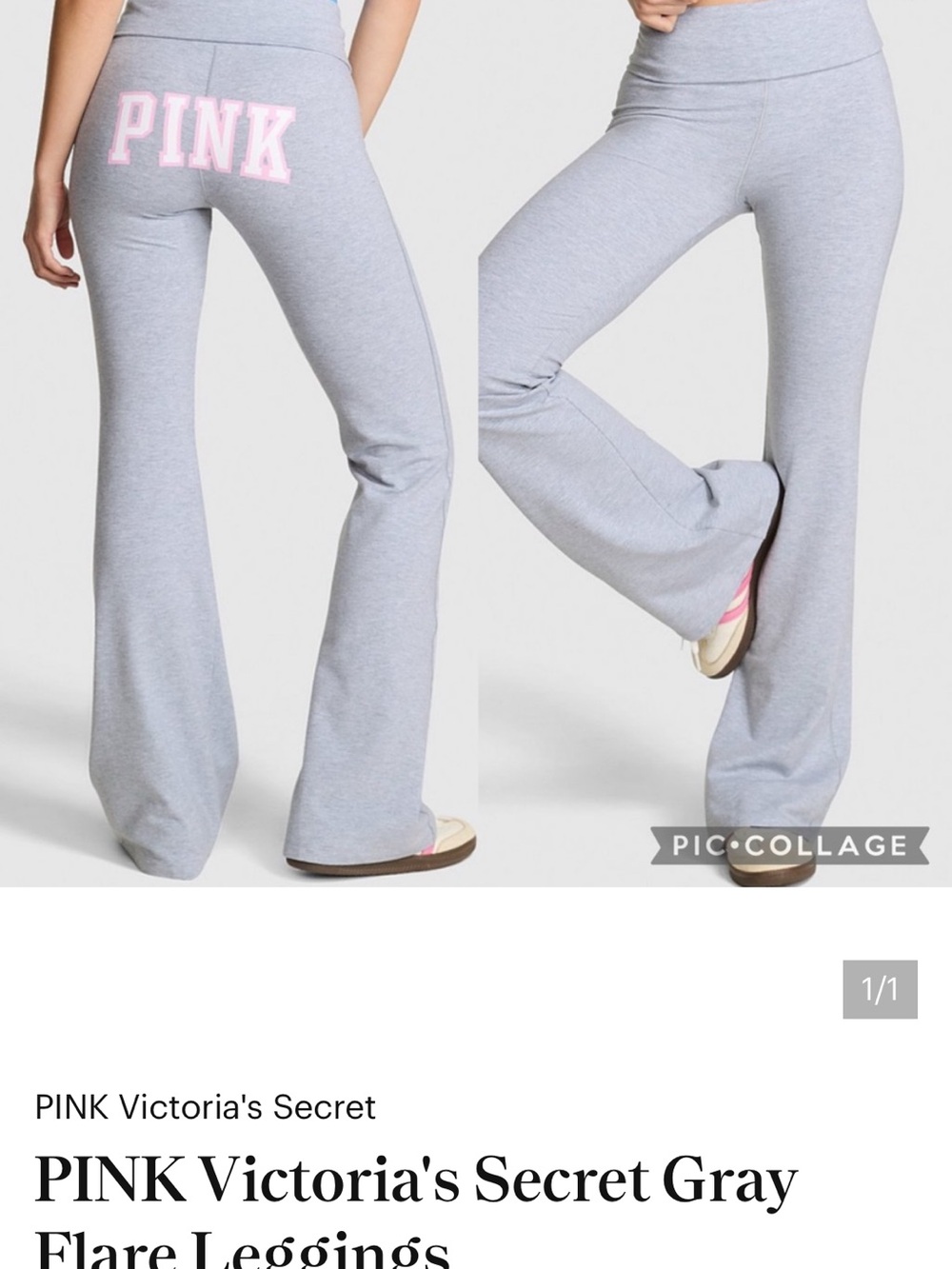 Victoria’s Secret PINK Foldover waist flare leg lounge pants. Sz XL. Comfort. - Picture 2 of 10